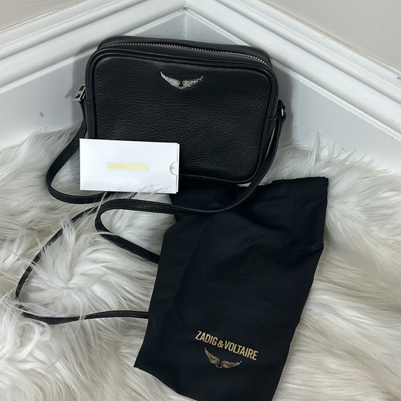 Zadig & Voltaire Black Wing Camera Bag Crossbody Purse NWT - Picture 11 of 14